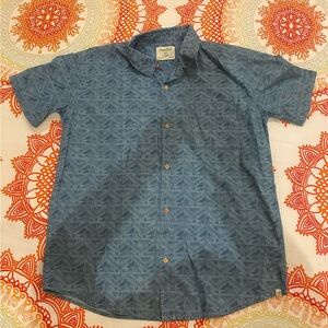 Sovereign Code Boys Blue Geometric Short-Sleeve Button-Up Shirt